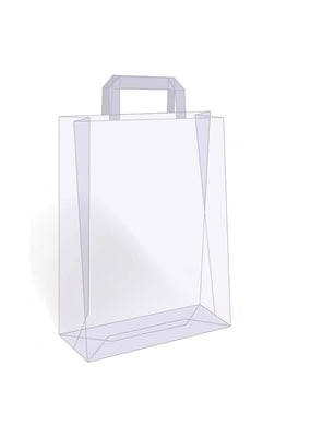 papieren tassen, plat handvat, 45x17x48 cm, bruin kraft, 110 grs